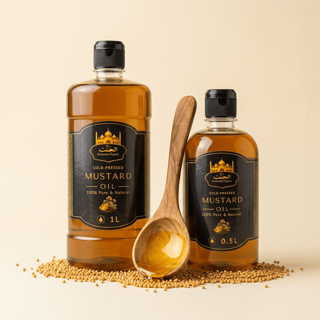Al-Jannat Family Bundle – Pure Organic Cold Pressed Mustard Oil (1.5L)